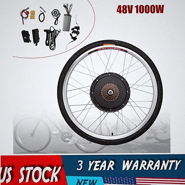 1000W 48V 26'' Electric Bicycle Conversion Kit DIY E-Bike Rear Wheel Hub Motor