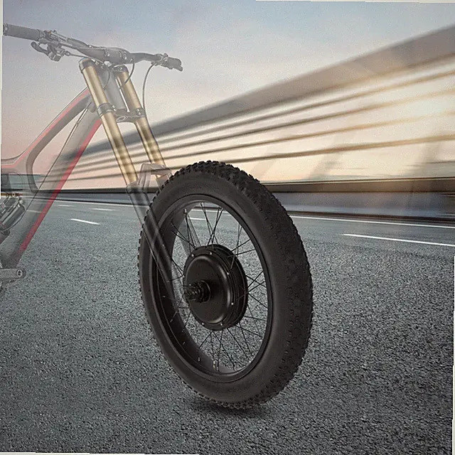 24" Brushless Gearless Electric Bike E-Bike Front Wheel Conversion Kit 48V 1500W