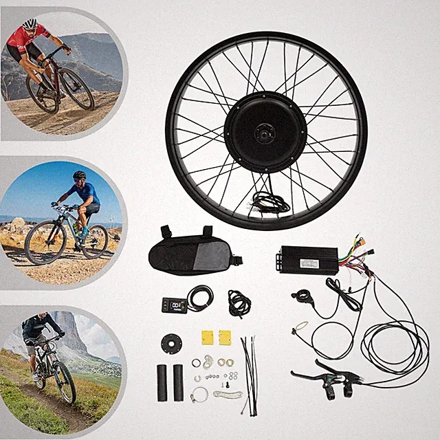 26" 48V 1500W Electric Bicycle Motor E-Bike Front Wheel LCD Conversion Kit NEW