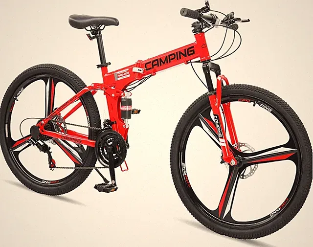 26 Inch 21 Speed Folding Mountain Bike Double Shock Effect, Mechanical Dual Disc