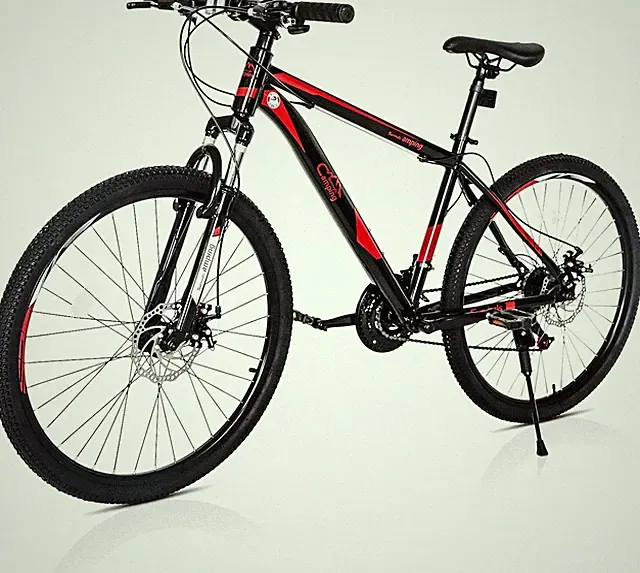 26"Mountain Bike 21-Speed, Double Disc Brake, Suspension Fork Carbon Steel Frame
