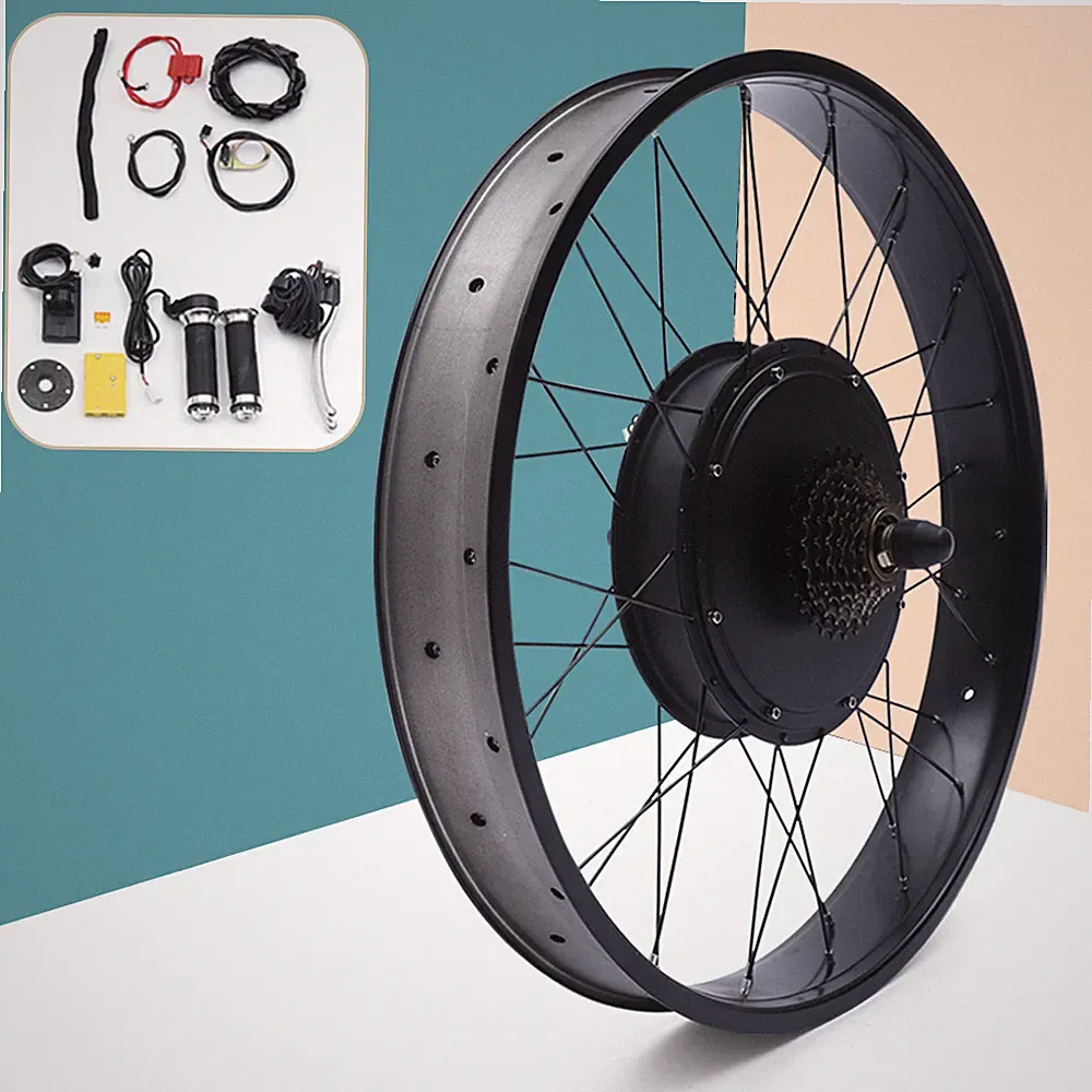 26" Rear Hub Motor LCD E-Bike Electric Bicycle Conversion Kit Fat Tire 48V 1500W