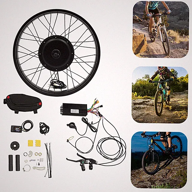 26x4" 48V Electric Bicycle Front Wheel Hub Motor LCD E-Bike Conversion Kit 1500W