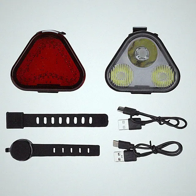 500LM Bike Lights Kit For Night Riding Waterproof Rechargeable Front And Ta CJOQ