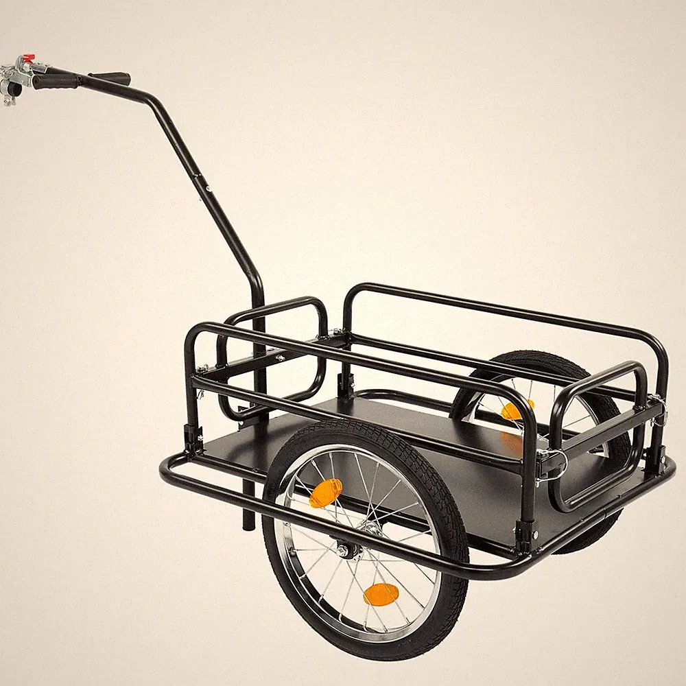 Bike Cargo Trailer, Foldable Bicycle Trailer, Luggage Wagon w/ Universal Hitch