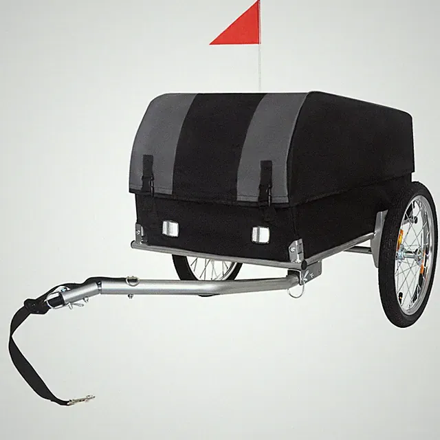 Bike Cargo Trailer w/ Waterproof Cover– Foldable Hauler for Camping, Pets & More