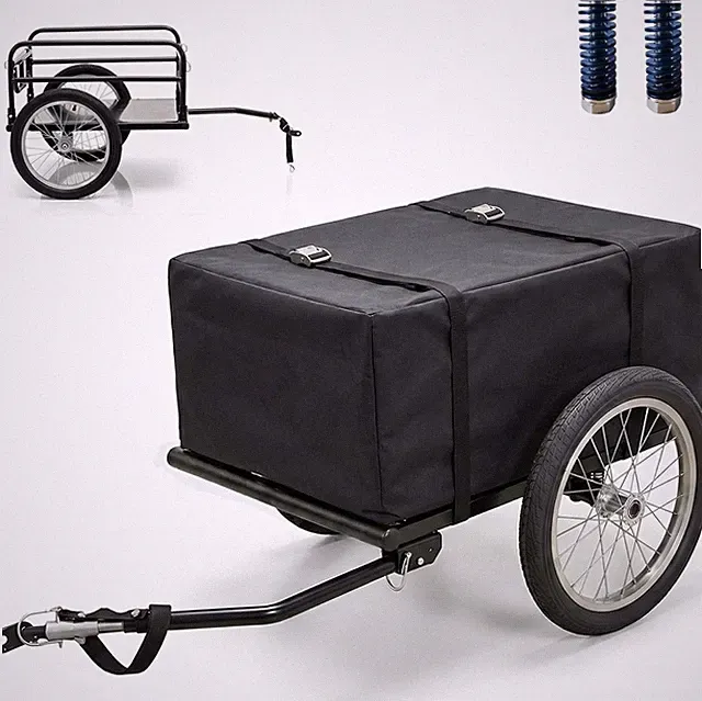 Heavy-Duty Bike Cargo Trailer with Suspension, 160 lbs Capacity, Foldable Design