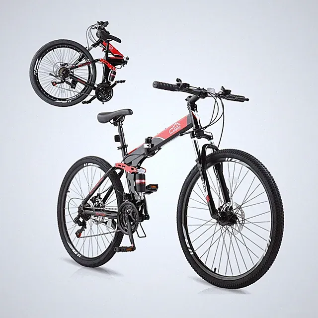 Ktaxon Folding Mountain Bike 21-Speed Adult Bikes 26/27.5 Inch Bike with High...