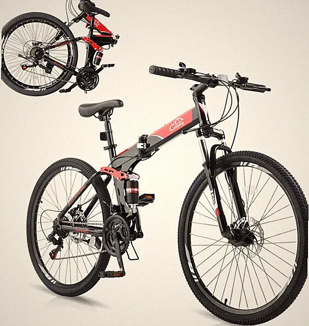 Ktaxon Folding Mountain Bike 21-Speed Adult Bikes 26/27.5 Inch Bike with High Ca