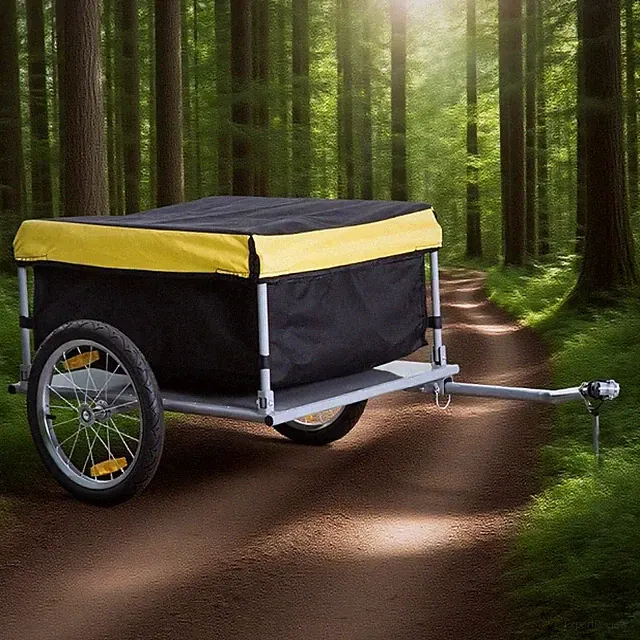 Outdoor Storage Trailer Bicycle Cargo Trailer, Two-Wheel Bike