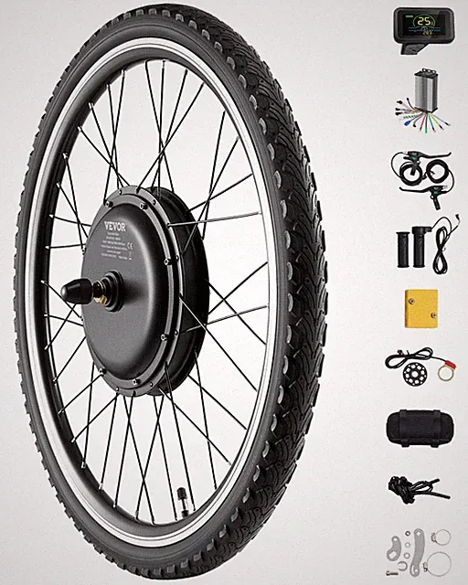 Uimoso 1000W Electric Bike Conversion Kit 48V 26" Front Wheel E-Bike Hub Motor