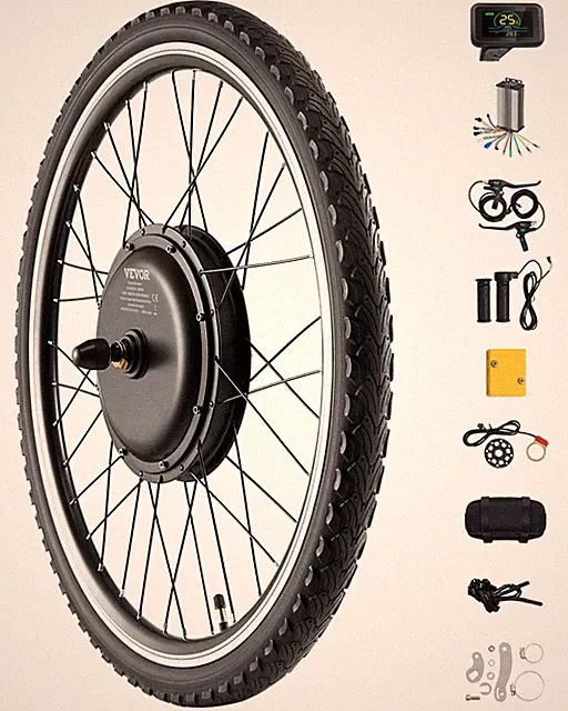 VEVOR 1000W Electric Bike Conversion Kit 48V 420rpm 26" Front E-Bike Hub Motor